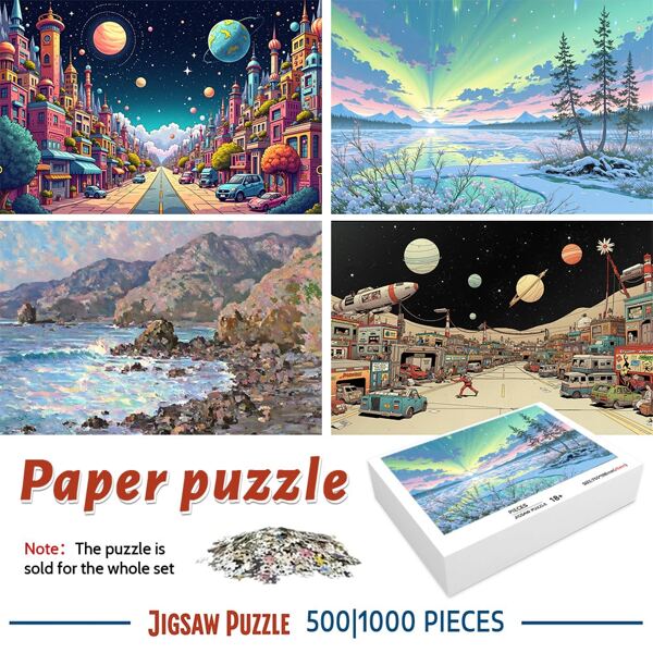 1000/500/300pcs Adult Jigsaw Puzzle, Create A Colorful World With Fun And Creativity, Improve Cognitive Ability, Home Decor To Enhance Atmosphere, Suitable For Back To School, Graduation, Holidays, Birthday Gifts