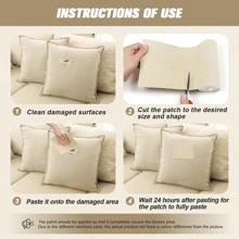 6PCS Self-Adhesive Fabric Repair Patch Kit – Waterproof Tear-Resistant DIY Repair Tape For Sofa, Couch, Furniture, Car Seats, Clothing, Jackets, Bags, Tents, Curtains, Wall, Upholstery & Outdoor Gear – Linen, Canvas, Microfiber, Nylon, Leather Compatible