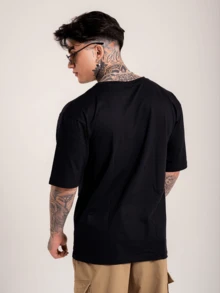DMUNIZ Streetwear Crew Neck Basic Training Oversized T-Shirt Dmz003 - Black - View 2