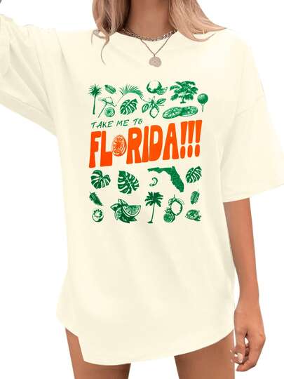 Florida Women's TShirt Tee Loose Fit Tropical Tee