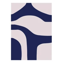 1 pieza Pintura abstracta geométrica minimalista estilo nórdico en color azul Klein para decoración de sala de estar en lienzo, con opción de marco