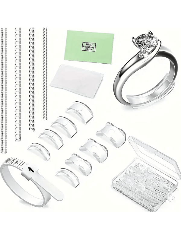 Resin Ring Adjuster Invisible Ring Size Adjustment Pad For Loose Rings, Fits All Finger Sizes Invisible Ring Sizer For Loose Rings - Multiple Finger Sizes, Comfortable & Protective Ring Adjustments - Adjust Transparent Tightener Resizing Tool Jewelry Guard For Loose Rings Ring Adjuster Fit Any Rings, Assorted Sizes Of Ring Adjuster For Women