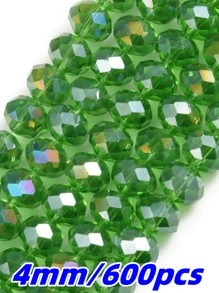 Confezione di perline distanziali sfaccettate in vetro di cristallo d'Austria con sfumatura color champagne da 4/6/8 mm, perline a rondella per la realizzazione di gioielli, braccialetti, collane, orecchini e accessori fai-da-te