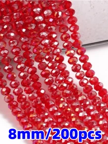 Confezione di perline distanziali sfaccettate in vetro di cristallo d'Austria con sfumatura color champagne da 4/6/8 mm, perline a rondella per la realizzazione di gioielli, braccialetti, collane, orecchini e accessori fai-da-te