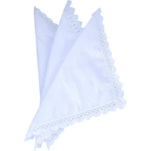 Local Delivery- Ladies Embroidery Cotton White Handkerchiefs Lace Wedding Hankies - B-6pcs - View 5