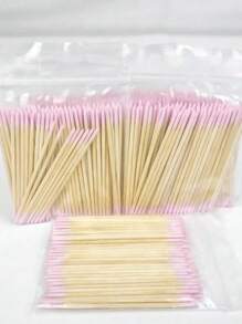 300 Stücke doppelköpfige Holz Make-up & Reinigungsstäbchen mit Doppelspitze für Wimpernverlängerungskleber-Entfernung & präzise Schönheitsanwendungen, zartrosa