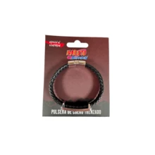 PULSERA NARUTO SHIPPUDEN-AKATSUKI Y PLACA METALICA - Negro - Ver 1