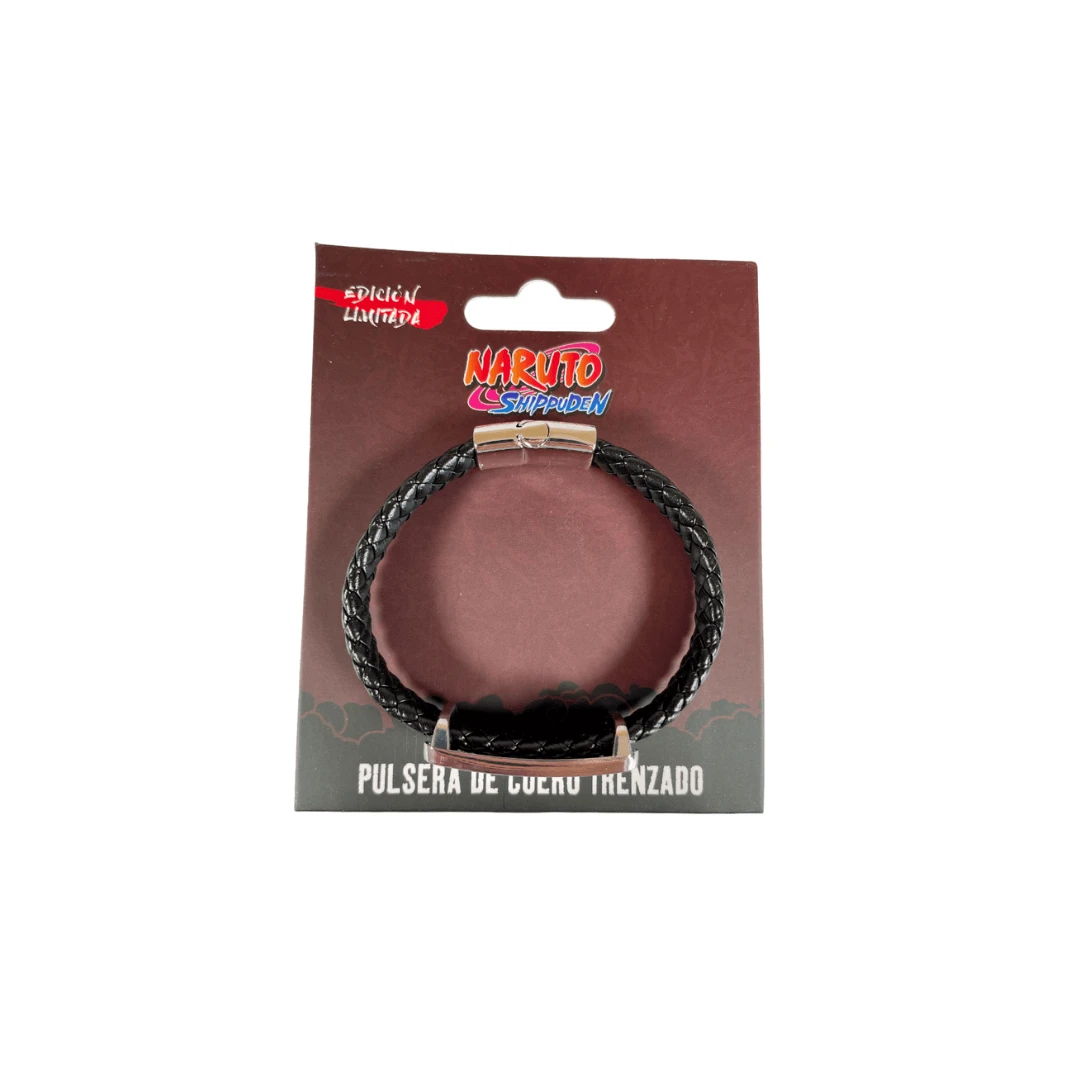 PULSERA NARUTO SHIPPUDEN-AKATSUKI Y PLACA METALICA - Negro - Ver 1