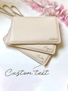 Personalized Clutch Bag With Name | Bridesmaid Gift | Bridal Gift | Bachelorette Party Gift | Personalized Gift For Her | Single Lady For Women Wallet Mini Wallet Purse Wallet School Supplies Wallet - Multicolor - View 1