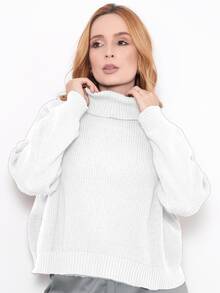 Knit Blouse Turtleneck Winter Cold Women's Elegant Comfortable Casual Long Sleeve Marrie Knit - 白色 - 查看 3