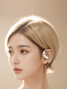 GENAI 开放式耳机，无线运动耳机，带数字显示充电盒，带耳钩的真耳塞，适合跑步、散步、锻炼