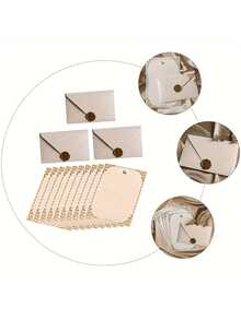 16 Pieces, Solid Color Thick Linen Envelopes, Retro Multi-Purpose Envelopes, Office Envelopes, Wedding Invitations, Valentine's Day Confessions, Card Envelopes, New Year Friend Gift Cards, Letter Paper, Christmas Party Invitations, Retro Style Kraft Special Paper Invitation Postcard Wax Envelope Invitation - Multicolor - View 4