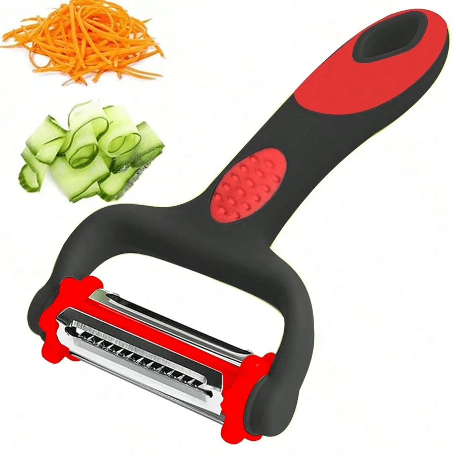 Potato Apple Vegetable Peelers For Kitchen, I And Y Peelers For Fruit Veggie Potatoes Carrot Cucumber, 3 In 1 Blade Spin Design With Julienne Function - Multicolor - View 1