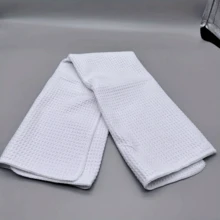 50pcs Sublimation Tea Towel For Holiday, Kitchen Supplies, Room Decor Double-Sided White Sublimation Blank Waffle Tea Towels Perfect Gift For Friend - 白色 - 查看 5