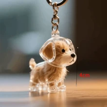 1pc Pet Hair Collection Transparent Acrylic Keychain, Suitable For Wearing, Memorializing Pets, Expressing Missing Of Pets