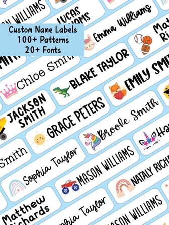 Etiquetas personalizadas con nombre, etiquetas con nombre personalizadas, etiquetas con nombre personalizadas y resistentes al agua para guardería, preescolar, jardín de infantes, útiles escolares, loncheras, botellas de agua, cuadernos, juguetes, mochilas | Etiquetas con nombre duraderas para la vuelta al colegio para estudiantes, niños pequeños, niños y niñas, actividades artísticas para niños