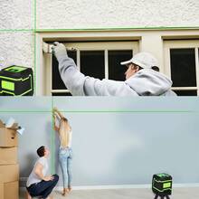Nivel Láser de Rayo Verde Autonivelante de 360° con 2 Baterías, Nivel de 2 Líneas con Bolsa de Tela y Trípode de Serie Mini Nivel de 2 Líneas Portátil Lanzador de Líneas Láser de Luz Verde Instrumentos de Nivelación de Agua de Alta Precisión - Verde - Ver 9