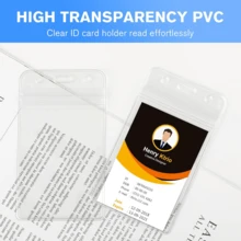 10-20 Pack Badge Holders - Vertical Clear ID Badge Holder With Waterproof Resealable Zip For Proximity Cards, RFID, Credit Cards, 2.5" X 3.4" - 均碼 - 查看 4