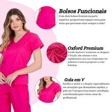 Pijama Cirúrgico Feminino Conjunto Hospitalar Scrub Privativo Uniforme Confortável - Azul bebê - Visão 6