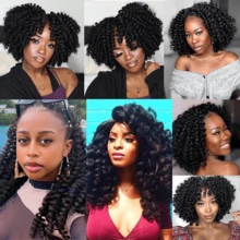 1/3/4/5 Packs Wand Curl Crochet Hair 8 Inch 80 Roots Jamaican Bounce Crochet Hair Crochet Hair Jamaican Crochet Hair Colored Crochet Braids Ringlet Twist Crochet Hair, 1B - Black - View 6