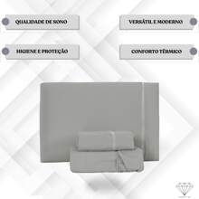 Jogo Lençol de Cama Solteiro Box 3 Peças Micropercal Antialérgico 400 Fios