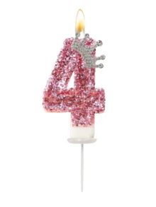 New Alloy Crown Decor 0-9 Digit Candles, Birthday Cake Decoration, Party Candles, Atmosphere Party Supplies, Romantic Party Supplies, Birthday Candles, Personal Party, Graduation Party, Halloween, Christmas, Birthday Party, Etc. Cake Decoration, Baking Decoration, Creative Digital Birthday Candles, Birthday Cake Decoration Candles, Valentine's Day Decoration, Suitable For 1 Year - 100 Year Old Birthday Party Cake Decoration - Pink - View 15