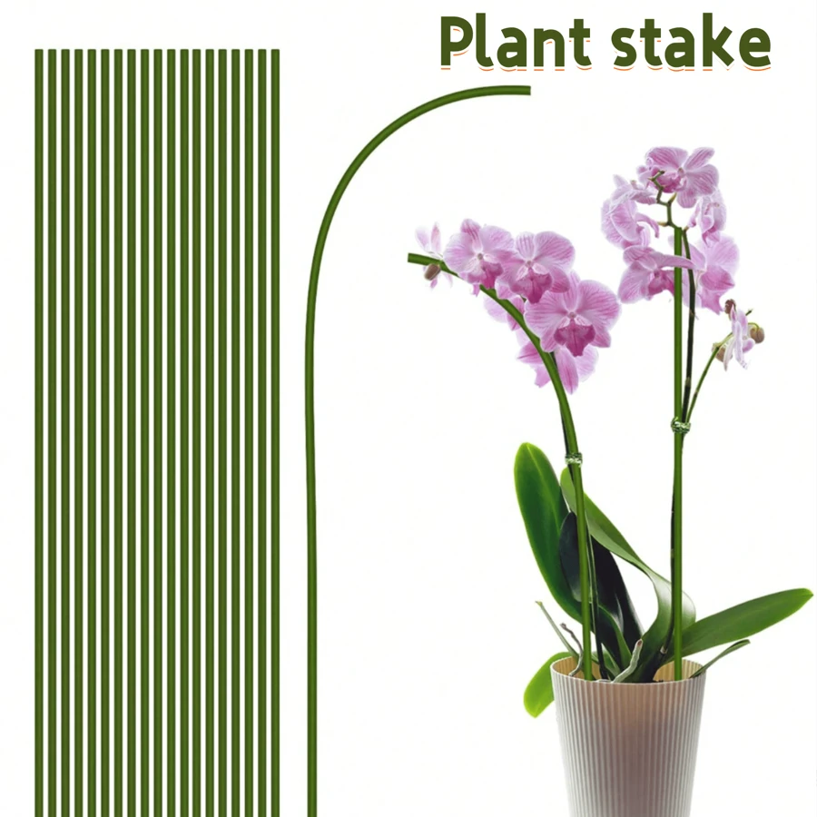 10pcs/20pcs Plant Support Stake / Flower Rod / Greenery Fixing Rod Plant Stake, Plant Rod, Garden Green Bendable Single Stem Plant Support Stake Suitable For Indoor And Outdoor Plants Potted Plants Flowers Orchids Peonies Roses Simulation Flower Rods Diy Handmade Floral Wire Green Flower Rods Simulation Fake Flower Wire Bendable Flower Rod