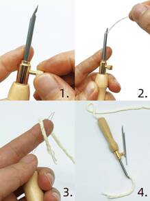 Wooden Handle Embroidery Needle Set, Punching Needle Set, DIY Craft Needle Kit, Sewing, Punch Needle 3 Sizes Available For Easy Creation Of Beautiful Patterns
