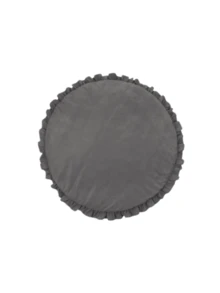 1pc New Kids Game Rug, Ruffle Edge Solid Color Play Mat, Air Conditioner Blanket, Children's Room Decor Rug