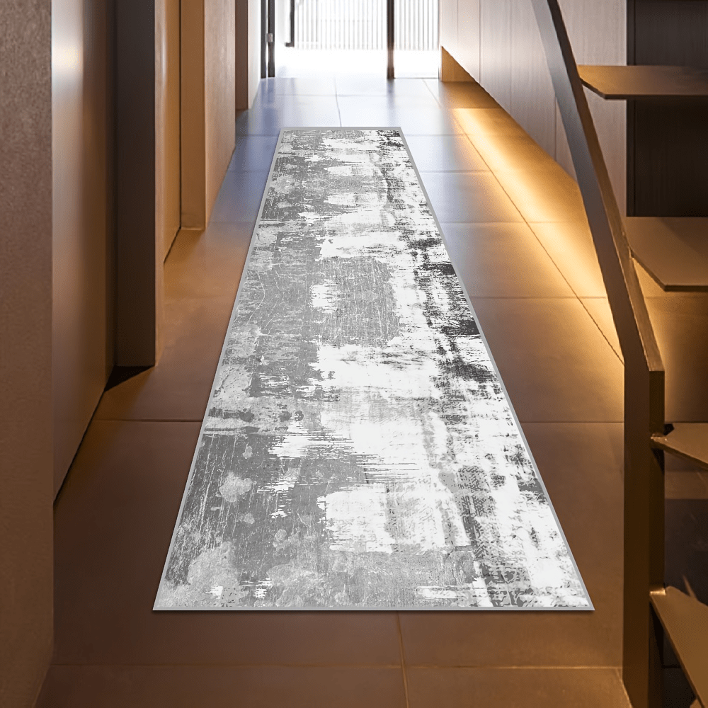 1pc Abstract Rectangular Carpet, Diamond Velvet Abstract Art Carpet, Machine Washable Long Striped Rug, Nordic Corridor Mat, Rectangular Hallway, Large Hall Mat, Bedroom Bedside Carpet, Modern Creative Decorative Carpet, Bedroom Decor, Small Rug, Carpet, Home Decor, Living Room Carpet, Living Room Small Rug, Bedroom Carpet, Living Room Home Decor, Outdoor Rug, Washable Carpet