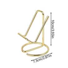 1 pieza Soporte lineal de metal para teléfono móvil, soporte de escritorio simple para lectura y exhibición, soporte para tarjetas de visita