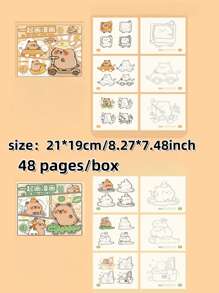 1pc/2pcs Creative Capybara Sketch Books, Random Colors & Styles, Student Line Drawing Practice Album, Cute Doodle Coloring Books, Children Memo Pad Coloring Books, Featuring Adorable Animal Characters