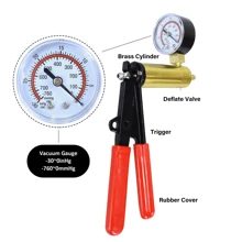 Outil de réparation et de remplacement de l'huile de frein de voiture, dispositif de test de pompe à vide à main, kit d'outils d'échappement d'embrayage hydraulique de voiture avec adaptateur et boîte à outils (rouge)