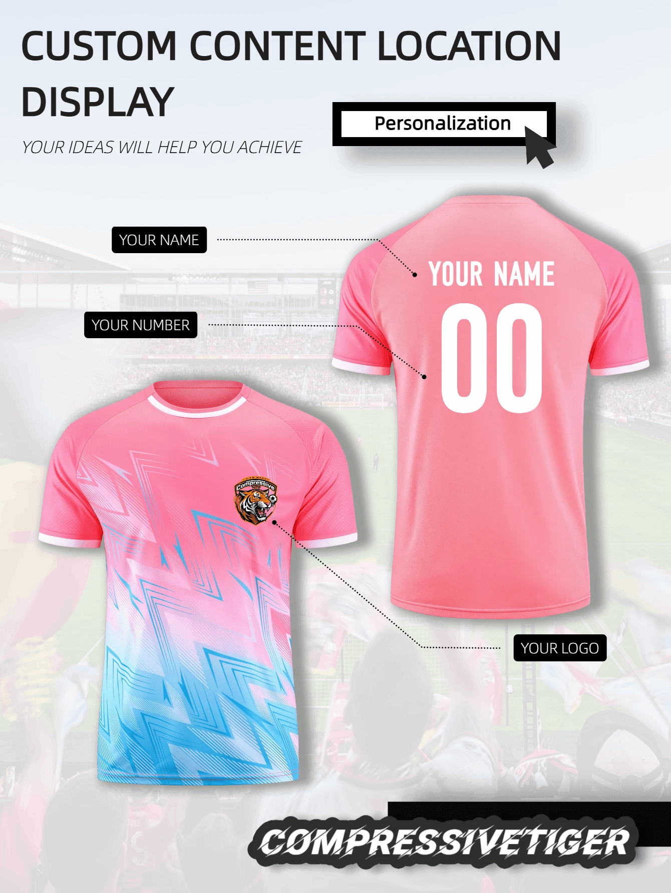 Camiseta deportiva personalizada de manga corta para hombres: logotipo personalizado, impresión de nombre y número, de secado rápido y transpirable para fútbol, fútbol americano, voleibol, bádminton, entrenamiento de primavera y verano