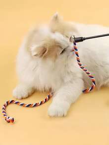 Multi-Color Cat Teaser Stick Toy, Bell Decor Interactive Wand Toy For Cats To Exercise And Play - Multicolor - View 4