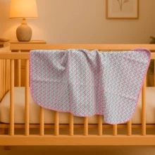 Cobertor Bebê Antialérgico Flanelado Super Macio 100% Algodão Grande - 70x90cm Menina Menino Manta Minasrey Estampado Com Crochê em volta - Feminino - Visão 8