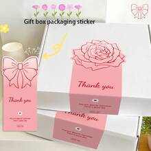 50pcs Thank You Stickers, Suitable For Small Business Gift Box Packaging, Decoration, Seal Labels - Pink - View 1