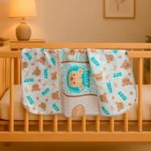 Anti-Allergic Baby Blanket Super Soft Flannel 100% Cotton Large - 70x90cm Girl Boy Minasrey Blanket Printed With Crochet Around - 中性的 - 查看 5