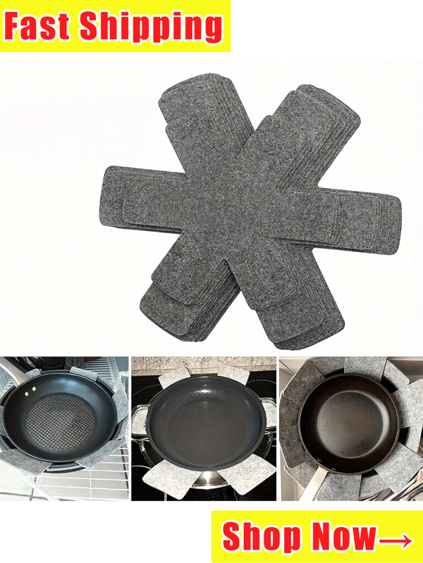 Filz-Kochutensilien Schutzmaterialien - Antihaftbeschichtet, hitzebeständig und kratzfeste Küchenmatte, geeignet für Kochutensilien und Geschirr, Filz Pfannenmatte, Antihaftbeschichtete, nicht gewebte Pfannenschutzunterlage, sechs Krallen, rutschfeste, wärmeisolierende und verbrühsichere Filzuntersetzer