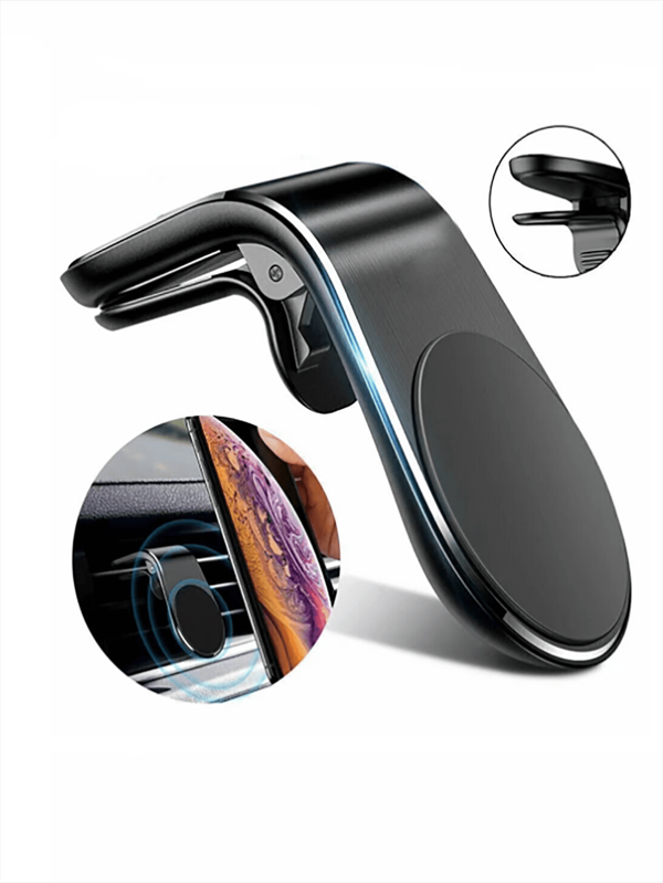 Supporto magnetico per telefono da auto a forma di L per la presa d'aria, supporto universale per cellulare con forte adesione magnetica, supporto magnetico in metallo per telefono da auto compatibile con , smartphone Android, regalo per compleanni, famiglia, amici