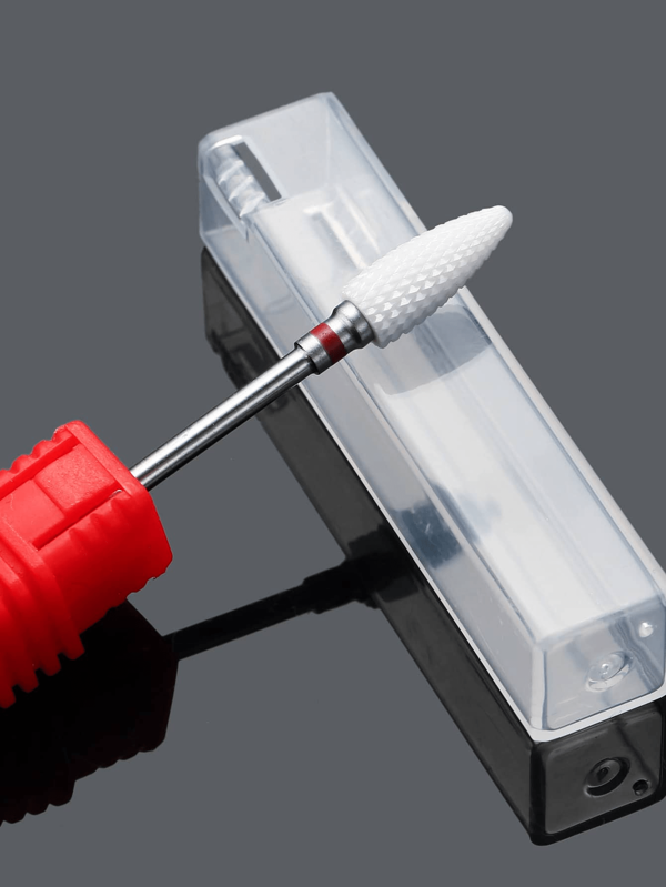 1pc White Ceramic Nail Drill Bit Milling Cutter Rotate Burr Nail File Machine Manicure Cleaning Cuticle Polishing Accessories,Nail Supplies,Nail Tools,Nail Art Tools,Back To School,Nails,Nail Tools For Press On Nails