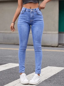 Jeans pitillo de cintura alta