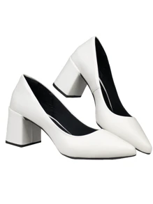 AC. ANA CRISTINA FOOTWEAR Scarpin Sapato Feminino Ana Cristina Casual Salto Grosso  Bico Fino Confortavel  Simples Elegante