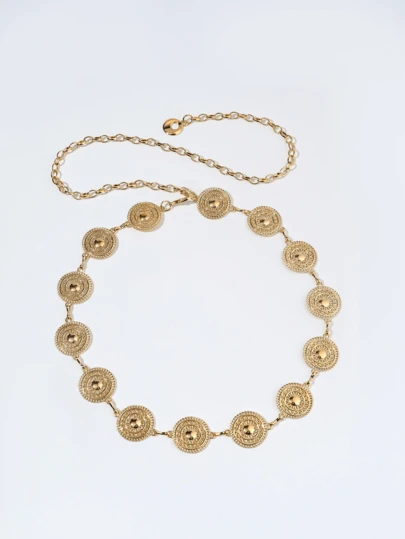 Cinturón de cadena elegante y minimalista para mujer, accesorio de cadena para la cintura de metal, cinturón grueso para tallas grandes, para verano, escuela, otoño, Halloween