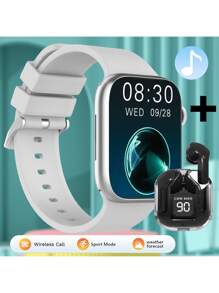 Multifunctional Smart Watch - Music Player, Phone Call, Message, Weather, Step Counter, With Wireless Earbuds