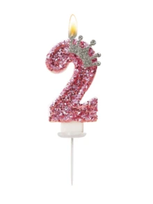 New Alloy Crown Decor 0-9 Digit Candles, Birthday Cake Decoration, Party Candles, Atmosphere Party Supplies, Romantic Party Supplies, Birthday Candles, Personal Party, Graduation Party, Halloween, Christmas, Birthday Party, Etc. Cake Decoration, Baking Decoration, Creative Digital Birthday Candles, Birthday Cake Decoration Candles, Valentine's Day Decoration, Suitable For 1 Year - 100 Year Old Birthday Party Cake Decoration - Pink - View 21