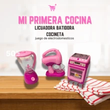 Set de Juguete de Cocina con Horno, Batidora y Licuadora - Rosa - Ver 2