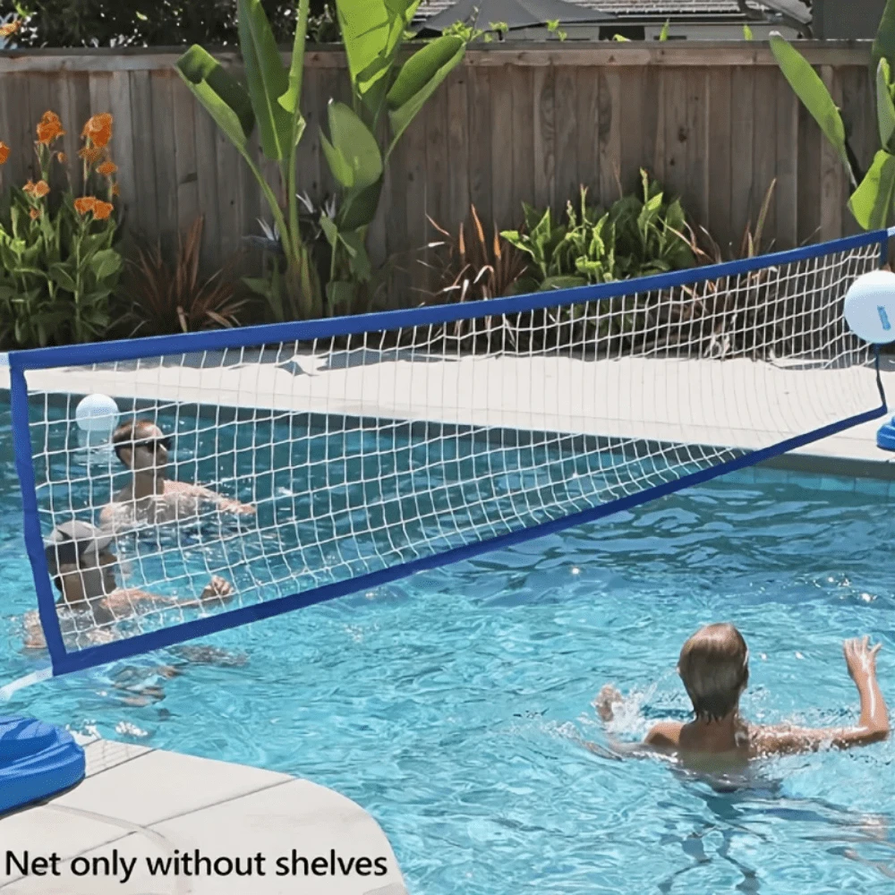 Red de voleibol extra grande de PE duradera y resistente, 180x36 pulgadas, para actividades al aire libre, juegos en el patio y la playa, fiestas en la piscina, entretenimiento en deportes de arena y agua, accesorios de voleibol, incluye bolsa de almacenamiento, marco no incluido - Multicolor - Ver 1