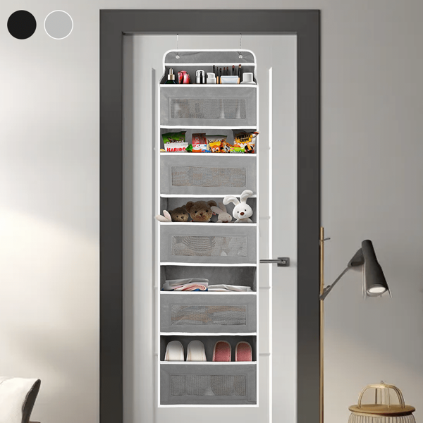 Over The Door Hanging Organizer With 5 Layer 10 Pockets, Fabric Unfinished Wardrobe & Bathroom Storage Solution For Adults & Teens, Versatile Doorway Hanging Shelf System For Home Organization