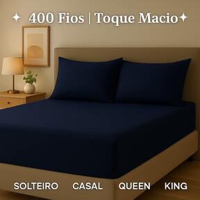 Jogo de Cama 400 Fios King / Queen / Casal Padrão / Solteiro Lençol + Fronhas